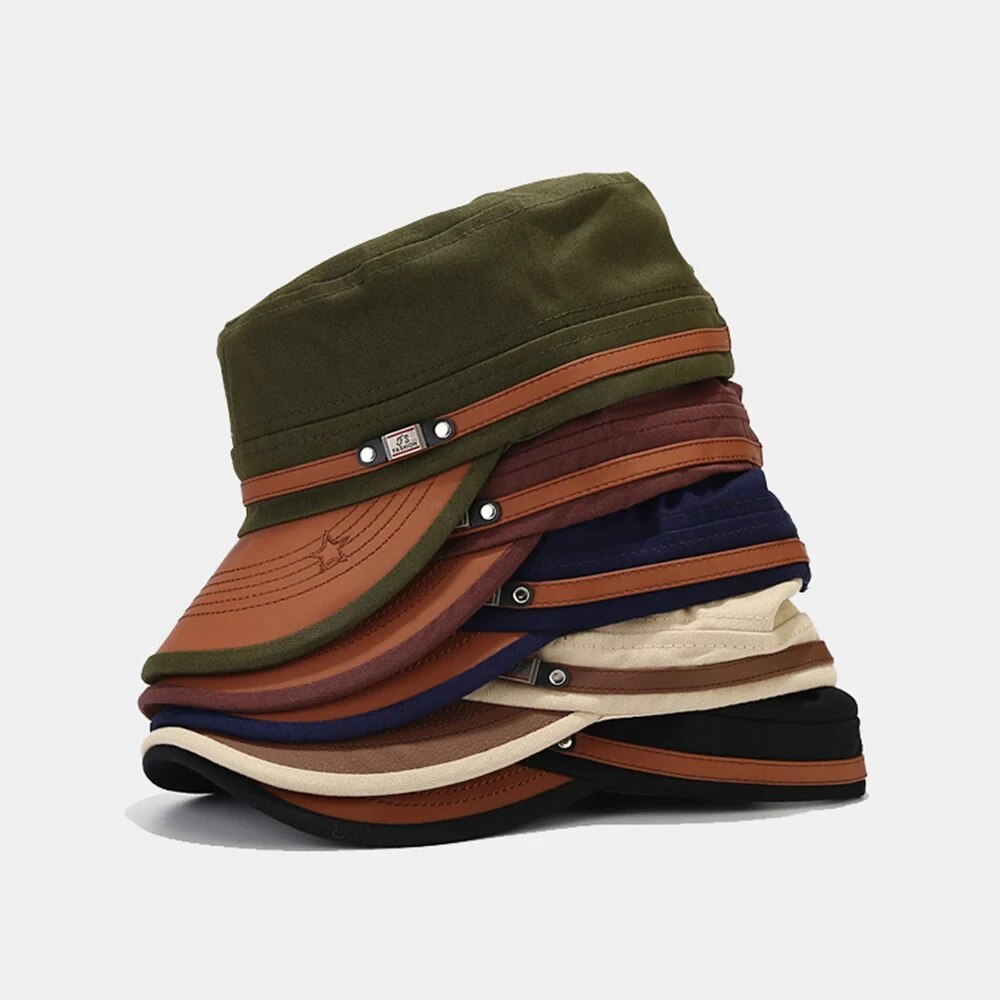 Vintage Fashion Hats - 캐주얼 생도 모자 남자 플랫 탑