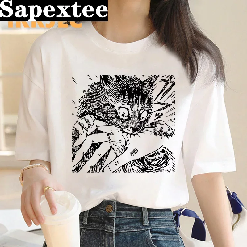 Tie Dye Shirt Vintage - 이토 준지 티셔츠 여성 하라주쿠 카와이