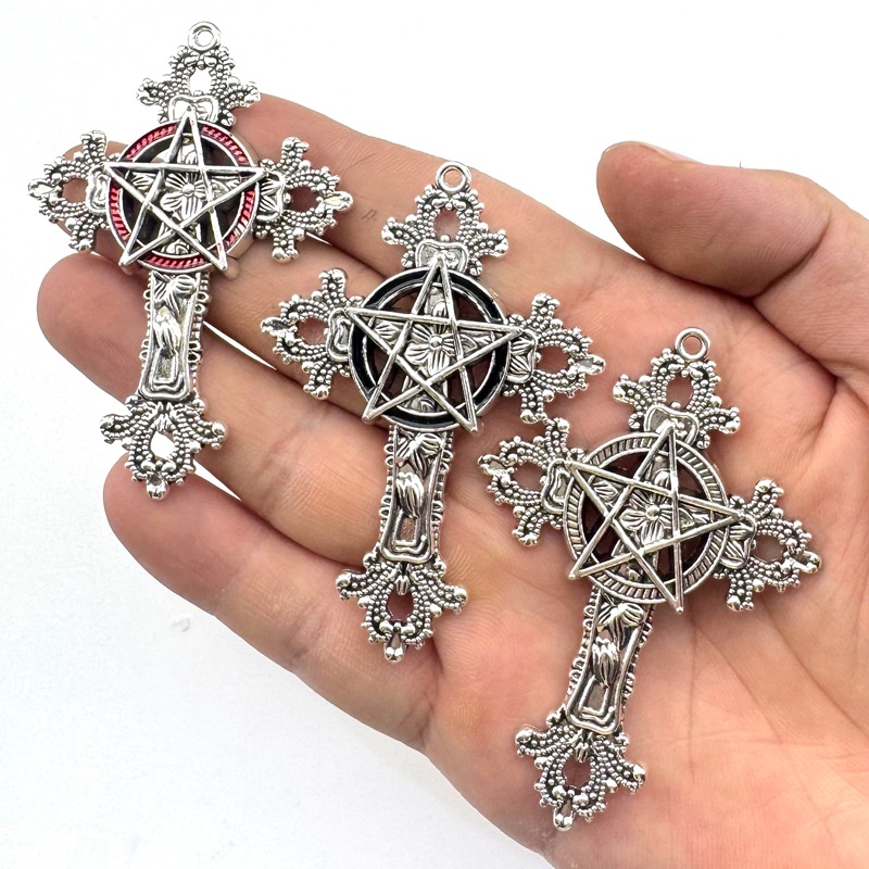 Vintage Fashion Stores - 2pcs 30x15mm 고딕 빅 크로스 스타