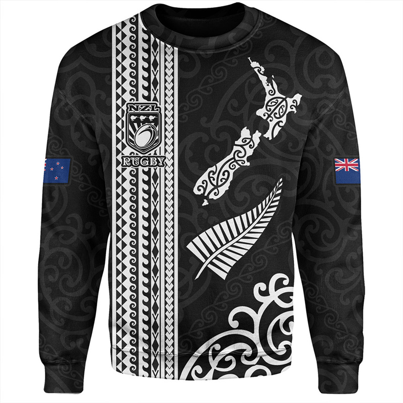 Vintage Fashion Nz - 빈티지 3D 마오리 프린트 스웨트 셔츠,