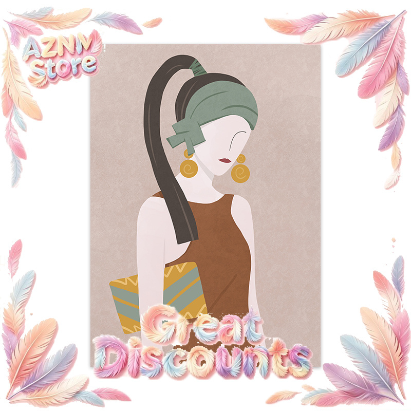 Vintage Fashion Art - 2026 북유럽 추상 패션 소녀 벽