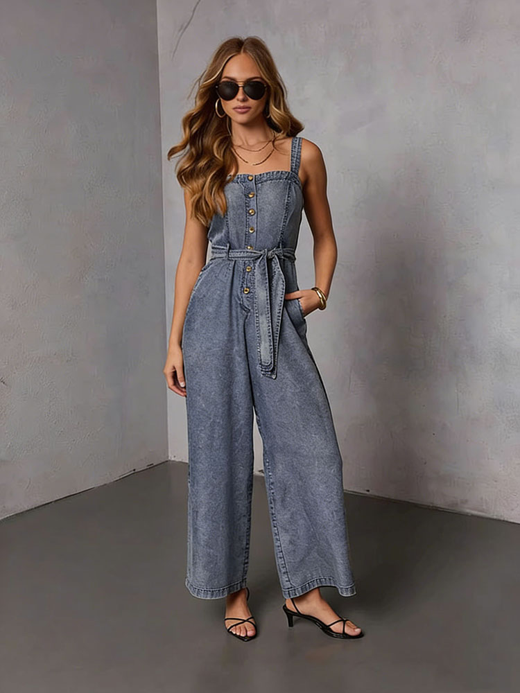 Vintage Fashion Jeans - 여름 빈티지 여성 데님 점프수트 2026