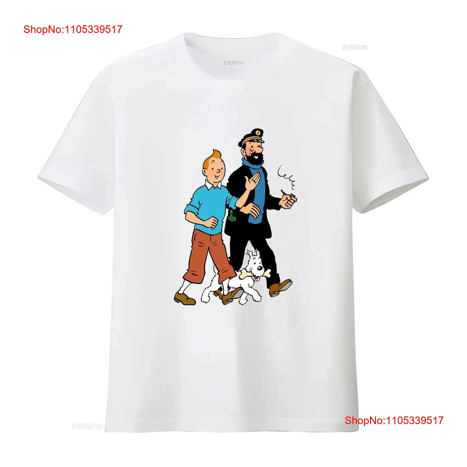 Vintage Fashion Jersey - Walking With Captain Haddock Comics 티셔츠