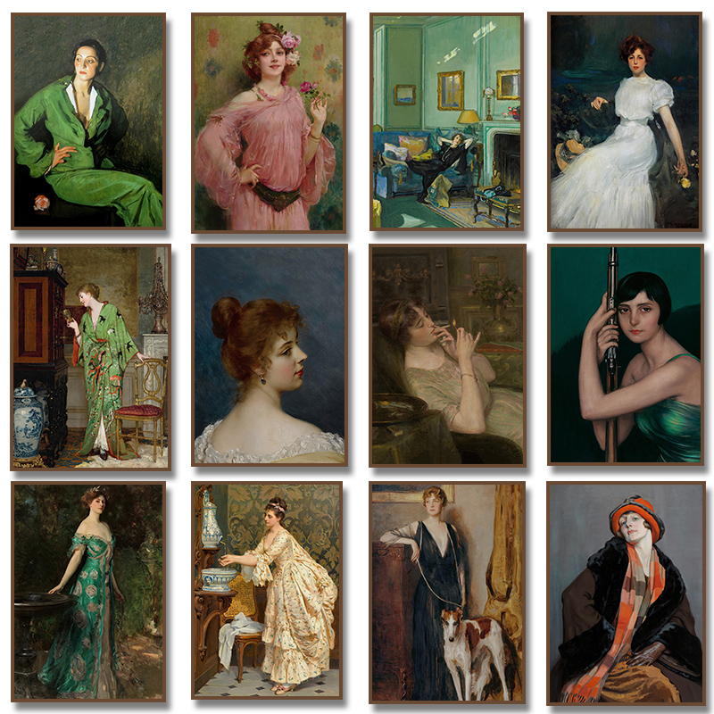 Vintage Fashion Art - 르네상스 여성 초상화 포스터 빈티지 빅토리아풍