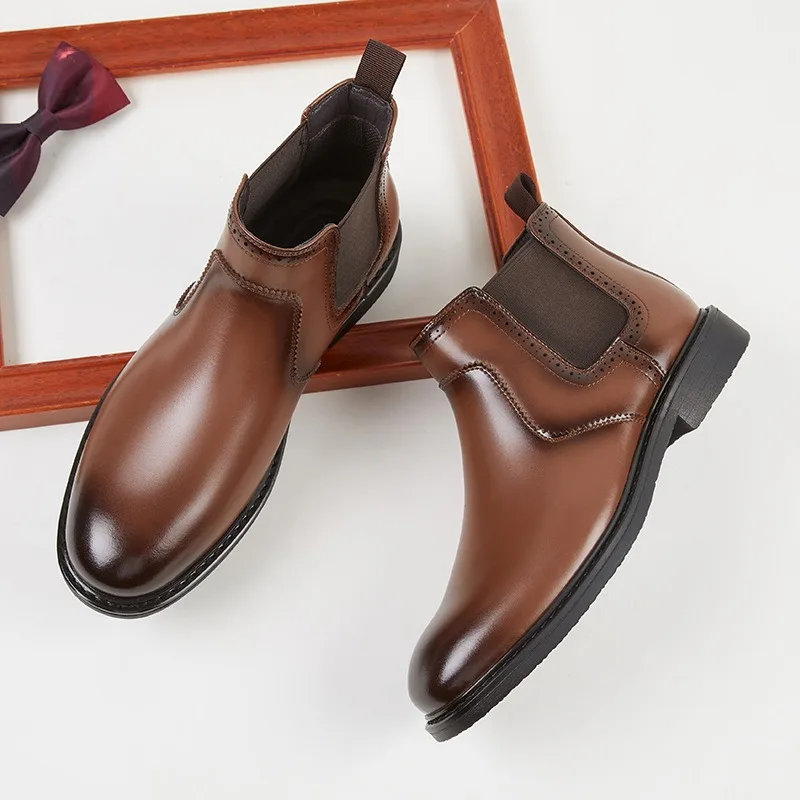 Vintage Fashion Mens - 빈티지 남성 가죽 옥스포드 부츠 럭셔리