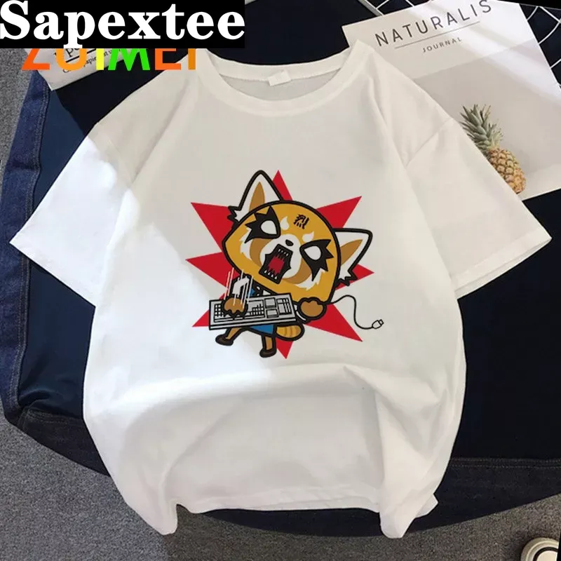 Tie Dye Shirt Vintage - 여성 애니메이션 일본 Aggretsuko 하라주크 프린트