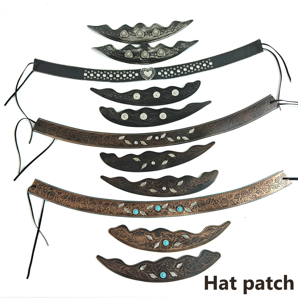 Vintage Fashion Hats - 웨스턴 가죽 모자 밴드 빈티지 카우보이