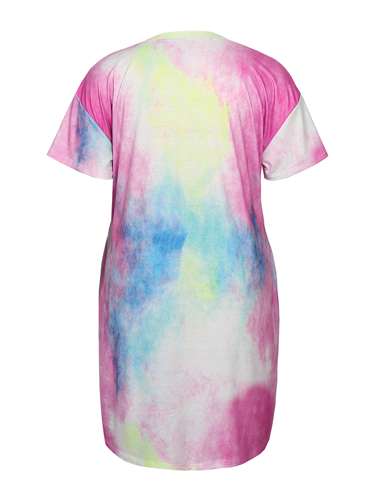 플러스 사이즈 여성용 캐주얼 드레스, 우아한 타이 다이 - Tie Dye Shirt Vintage 리뷰 및 가격