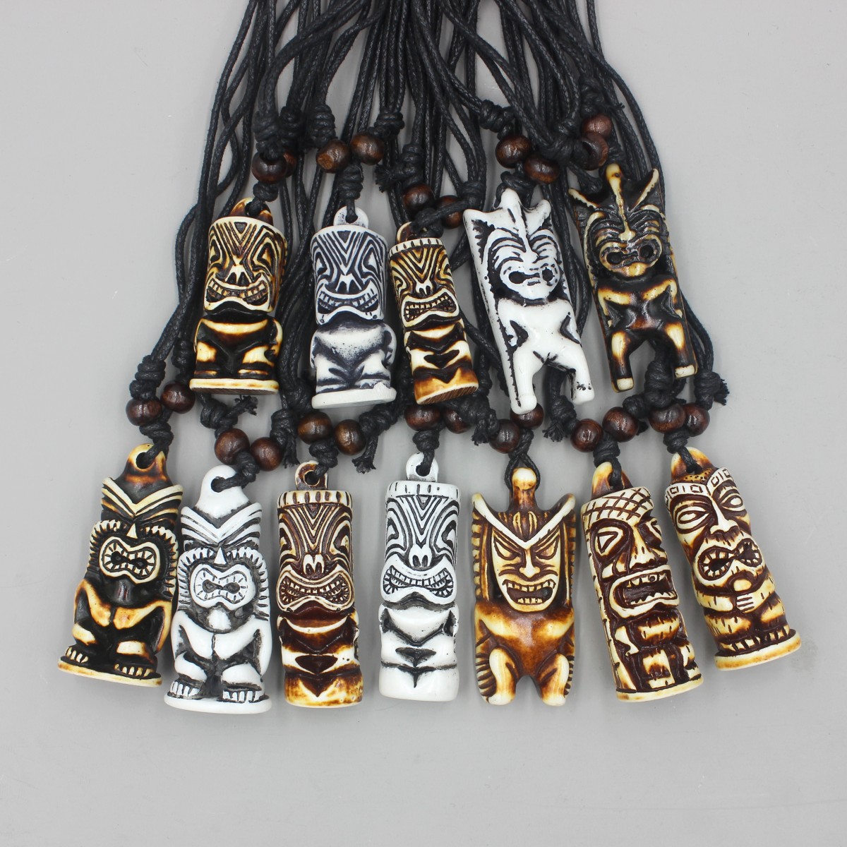 남녀공용 하와이 티키 토템 목걸이, 야크 뼈 조각, N - Vintage Fashion Nz 리뷰 및 가격