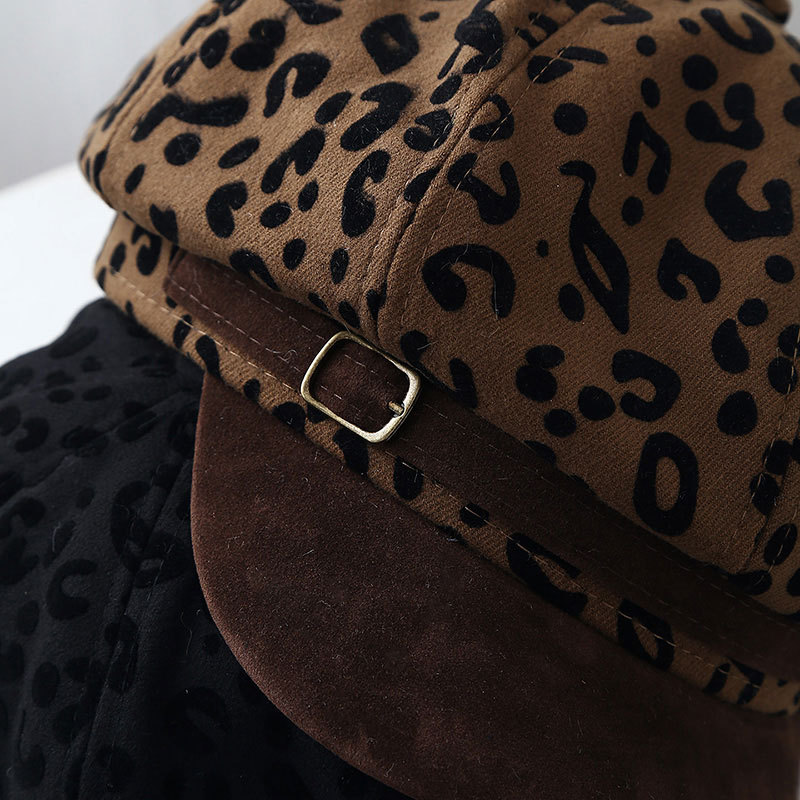 레트로 레오파드 프린트 와이드 브림 베레모 빈티지 페인 - Vintage Fashion Hats 리뷰 및 가격