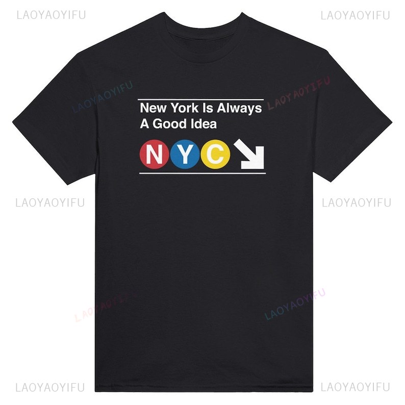 NYC 지하철 사인 티셔츠 유니섹스 빈티지 그래픽 티  - Vintage Fashion Nyc 리뷰 및 가격