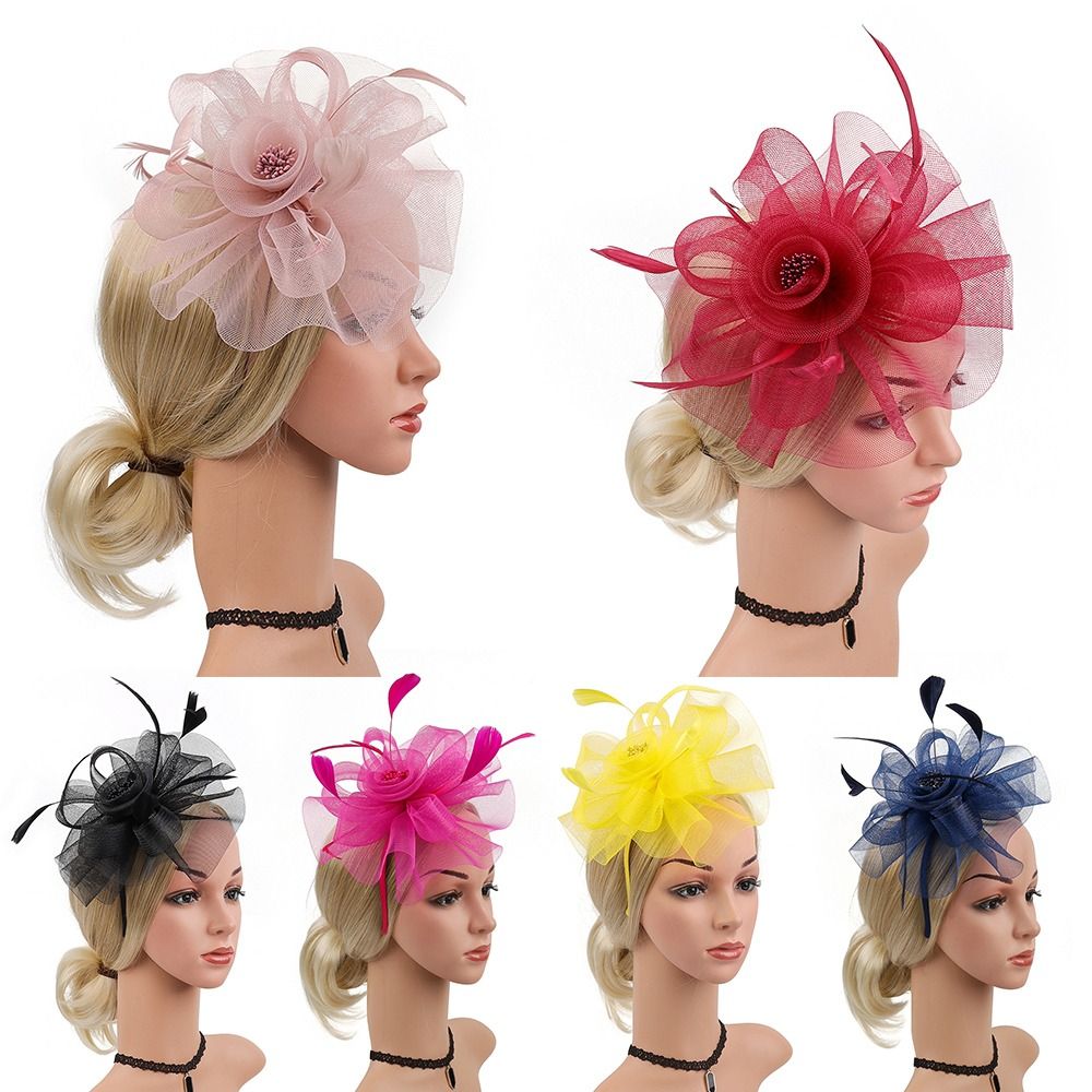 여성용 깃털 리본 매혹적인 모자, 빈티지 메쉬 티 파티 - Vintage Fashion Hats 리뷰 및 가격