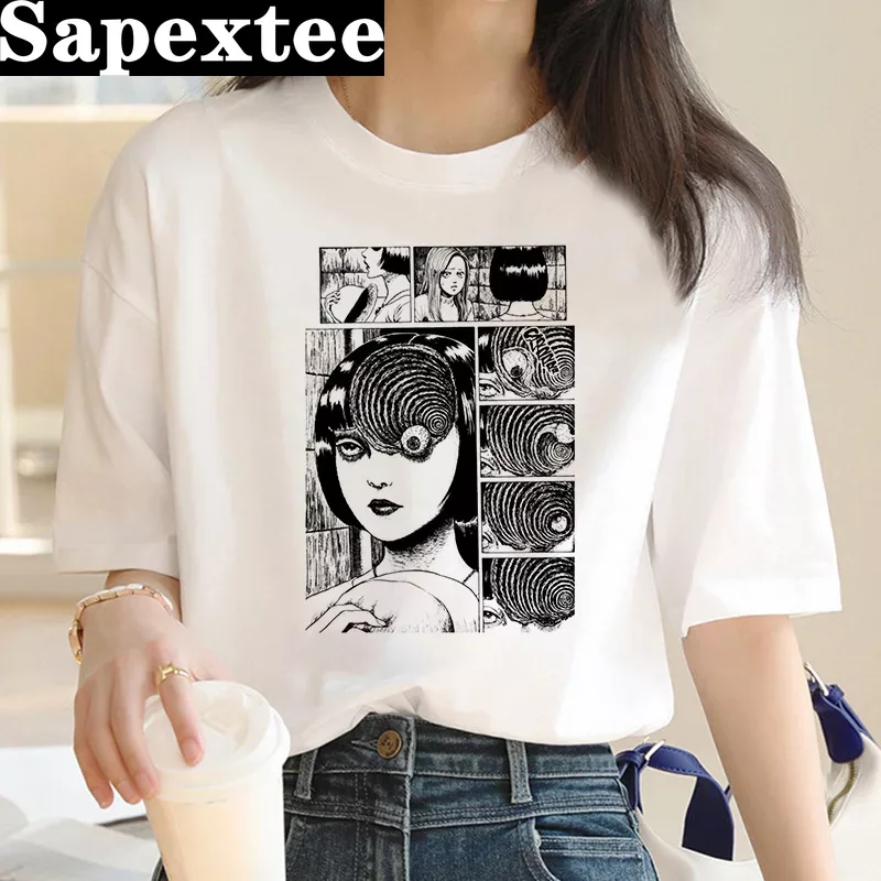 이토 준지 티셔츠 여성 하라주쿠 카와이 미적 카와이 일 - Tie Dye Shirt Vintage 리뷰 및 가격