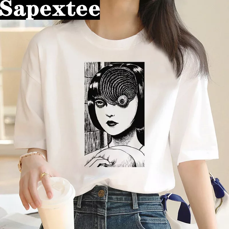 이토 준지 티셔츠 여성 하라주쿠 카와이 미적 카와이 일 - Tie Dye Shirt Vintage 리뷰 및 가격