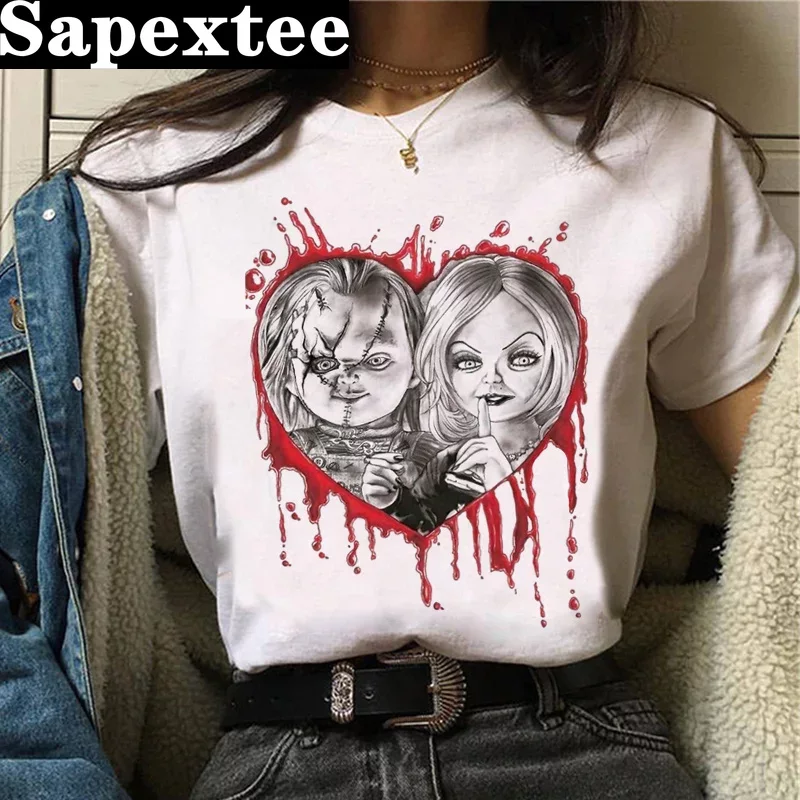 Chucky t 셔츠 티셔츠 여성 프린트 하라주쿠 커플 - Tie Dye Shirt Vintage 리뷰 및 가격