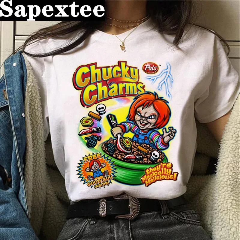 Chucky t 셔츠 티셔츠 여성 프린트 하라주쿠 커플 - Tie Dye Shirt Vintage 리뷰 및 가격