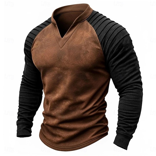 빈티지 디스트레스드 헨리 래글런 긴팔 셔츠 남성용 주름 - Vintage Fashion Mens 리뷰 및 가격