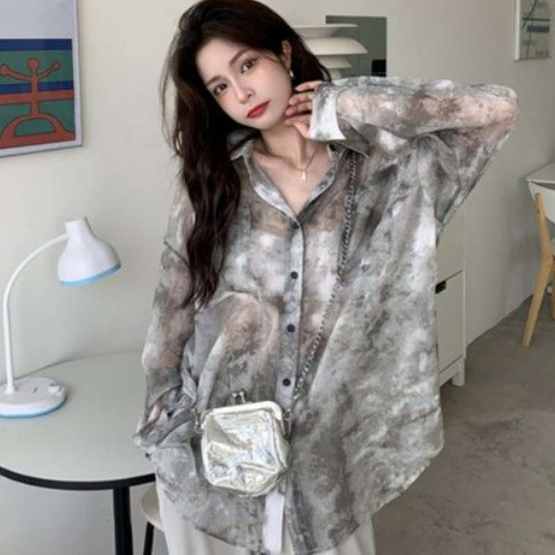 넥타이 염색 셔츠 여성 느슨한 선 스크린 빈티지 여름  - Tie Dye Shirt Vintage 리뷰 및 가격