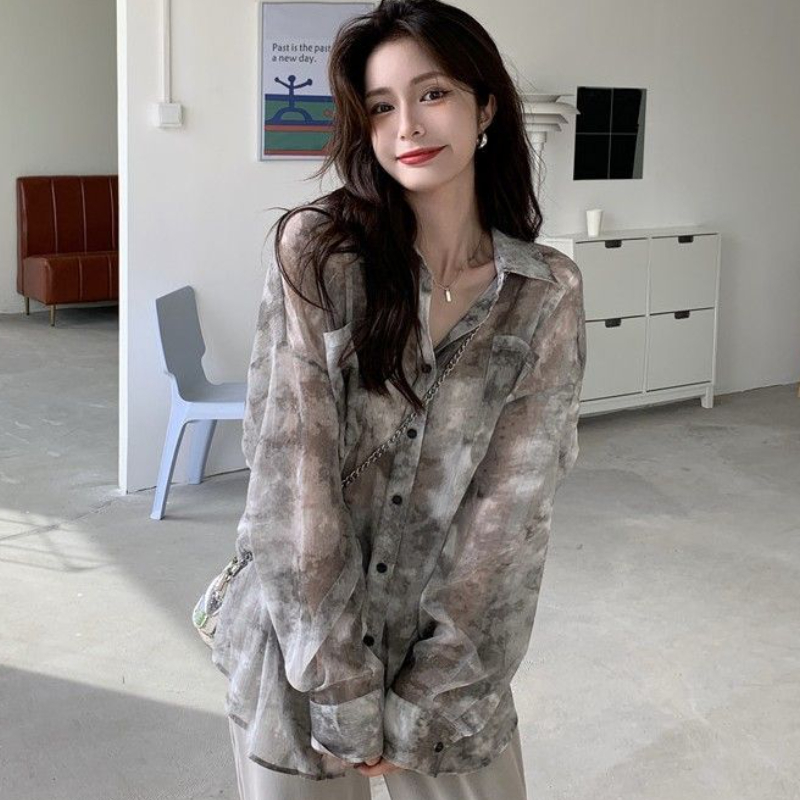 넥타이 염색 셔츠 여성 느슨한 선 스크린 빈티지 여름  - Tie Dye Shirt Vintage 리뷰 및 가격