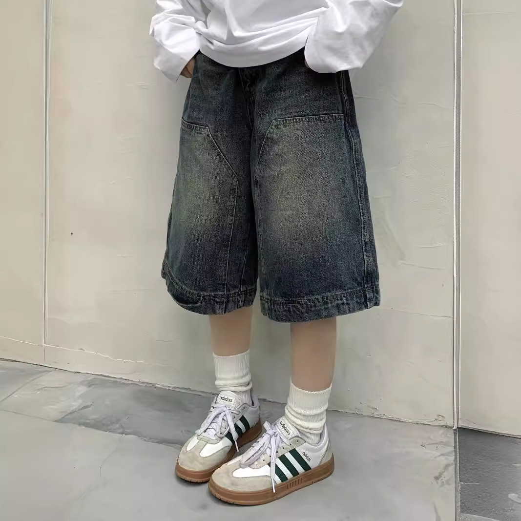 여성 Y2K 빈티지 배기 진 반바지 워싱 와이드 레그  - Vintage Fashion Jeans 리뷰 및 가격