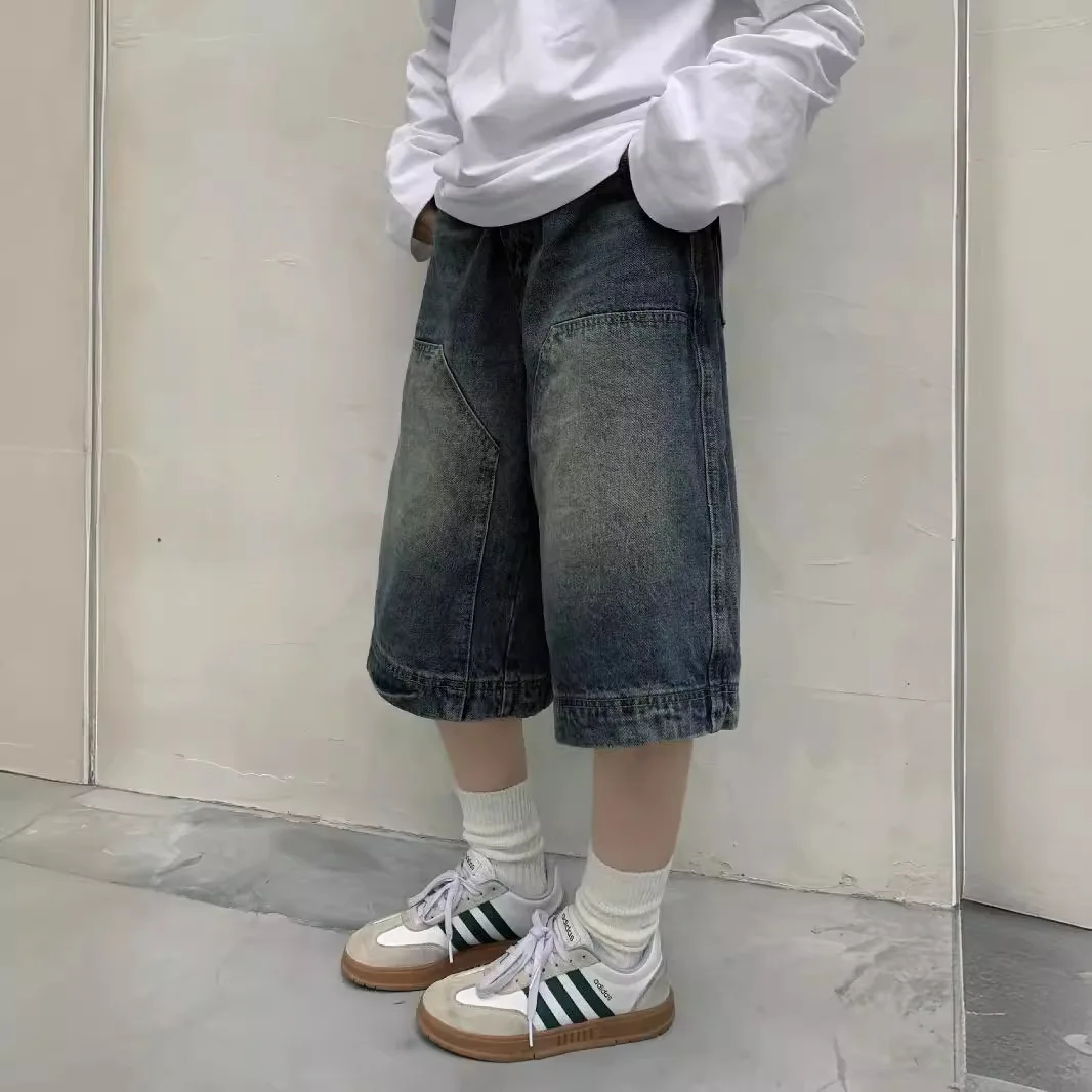 여성 Y2K 빈티지 배기 진 반바지 워싱 와이드 레그  - Vintage Fashion Jeans 리뷰 및 가격