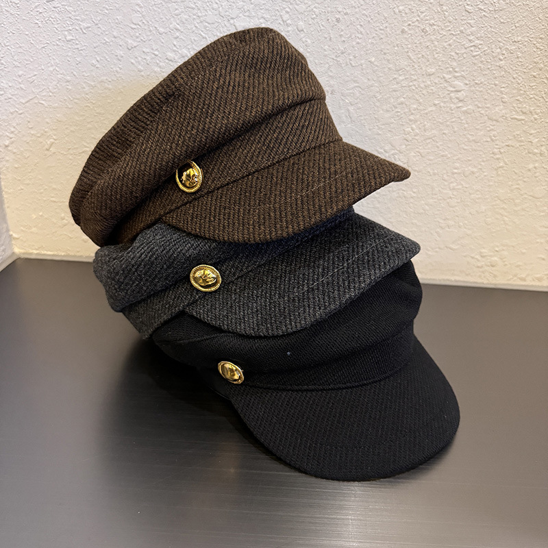 여성용 빈티지 울 뉴스보이 베레모 골드 버튼 옥타곤 디 - Vintage Fashion Hats 리뷰 및 가격