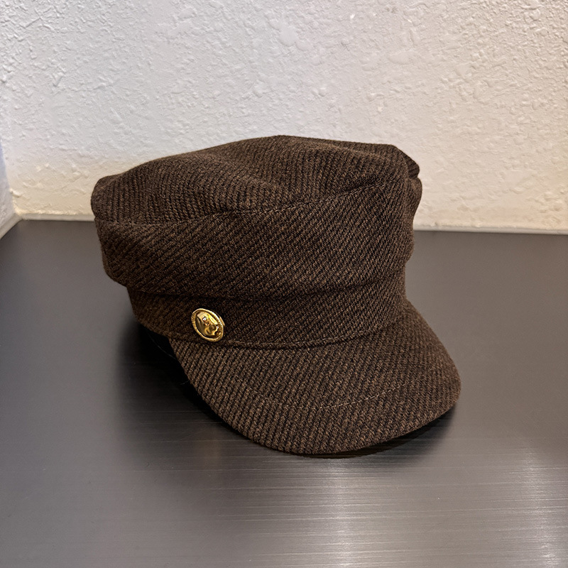 여성용 빈티지 울 뉴스보이 베레모 골드 버튼 옥타곤 디 - Vintage Fashion Hats 리뷰 및 가격