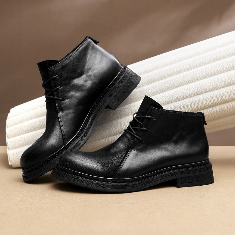 빈티지 남성용 천연 가죽 부츠 럭셔리 수제 2026 봄 - Vintage Fashion Mens 리뷰 및 가격