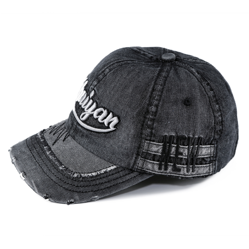 남성용 빈티지 워싱 디스트레스드 홀드 데님 캡 힙합 모 - Vintage Fashion Hats 리뷰 및 가격