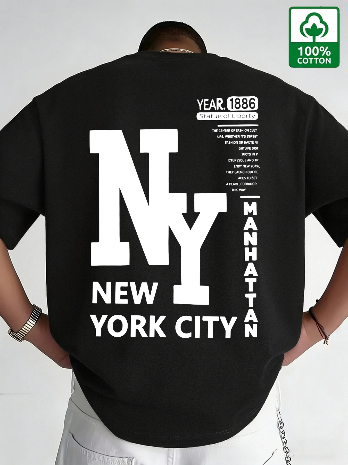 남성용 NYC 티셔츠 코튼 뉴욕시 레터 그래픽 프린트  - Vintage Fashion Nyc 리뷰 및 가격