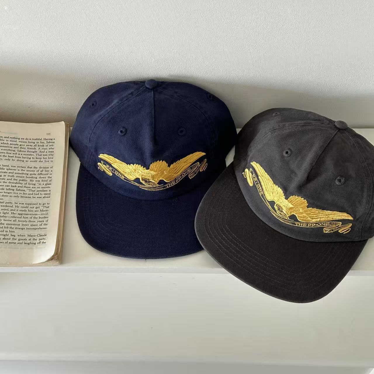 레트로 아메리칸 자수 헤비웨이트 소프트 탑 플랫 브림  - Vintage Fashion Hats 리뷰 및 가격