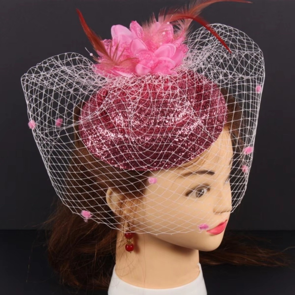 빈티지 단색 펠트 파시네이터 모자 메쉬 프랑스 스타일  - Vintage Fashion Hats 리뷰 및 가격