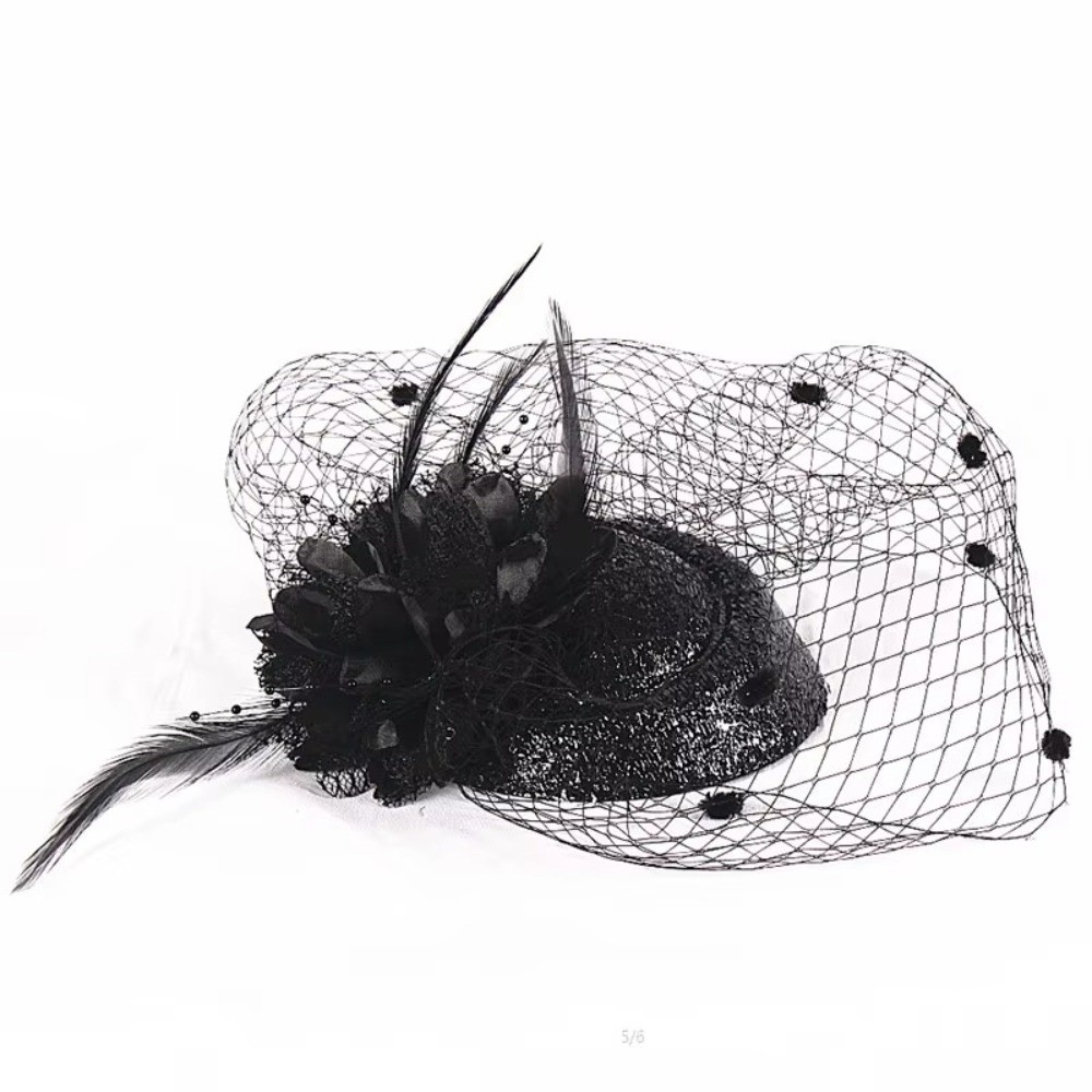 빈티지 단색 펠트 파시네이터 모자 메쉬 프랑스 스타일  - Vintage Fashion Hats 리뷰 및 가격