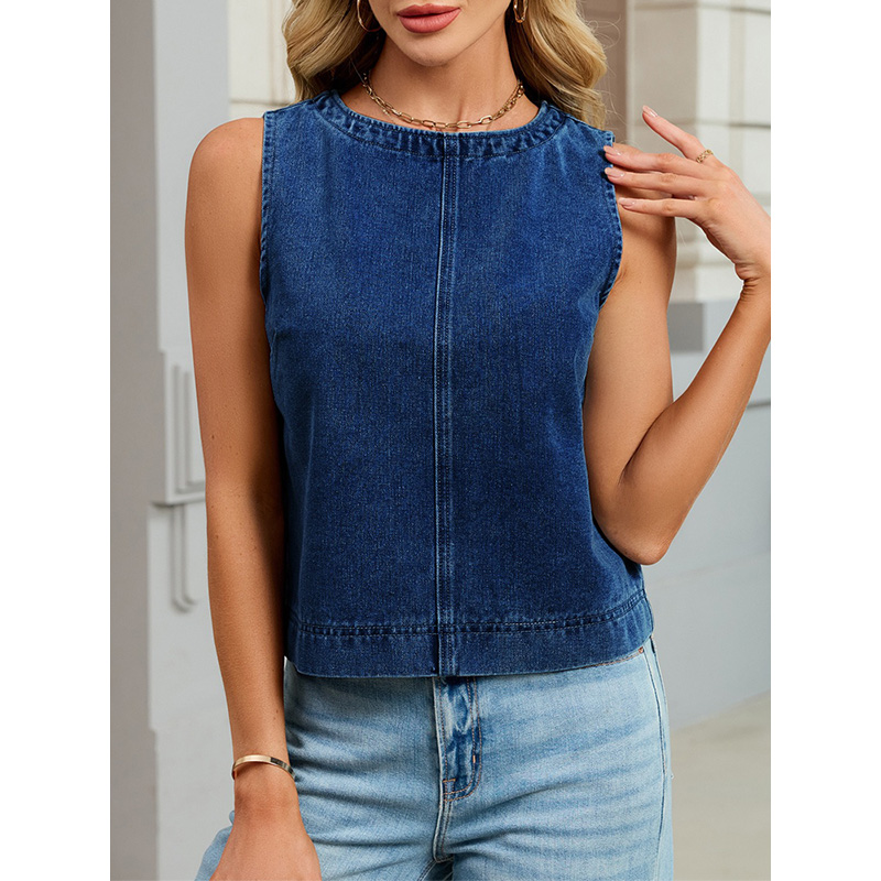 Benuynffy 캐주얼 라운드 넥 데님 조끼 여성 여 - Vintage Fashion Jeans 리뷰 및 가격