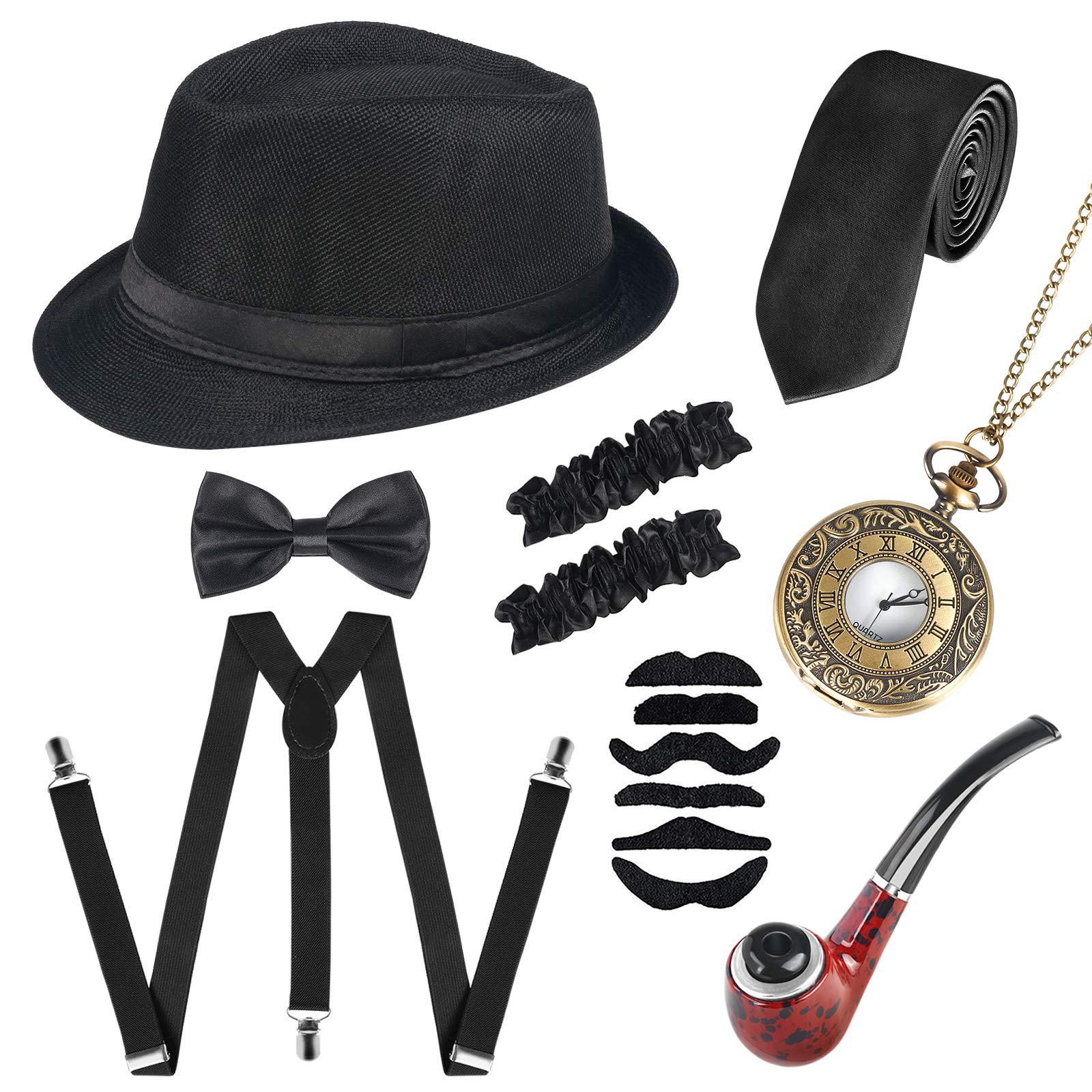 1920년대 남자 볼 파티 탑 모자 갱스터 산적 복장  - Vintage Fashion Hats 리뷰 및 가격
