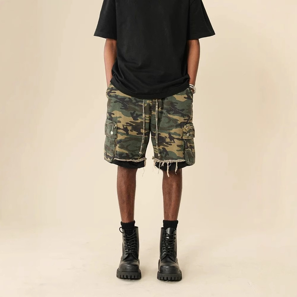 미국 스트릿웨어 데미지 워싱 빈티지 카모플라주 반바지  - Vintage Fashion Jeans 리뷰 및 가격