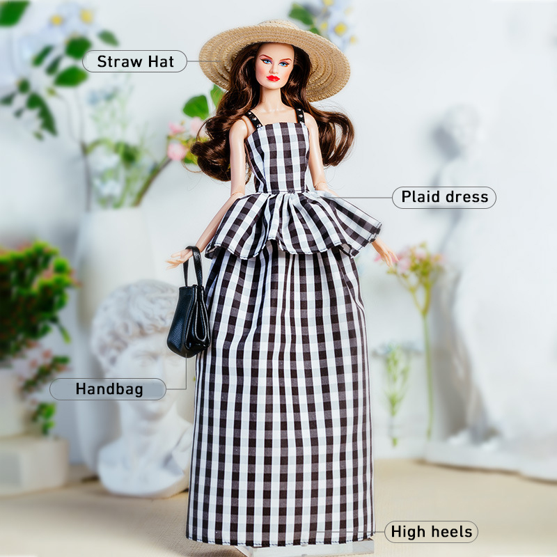 32cm 슈퍼 모델 인형 복장 유럽 패션 빈티지 흑백  - Vintage Fashion Toys 리뷰 및 가격