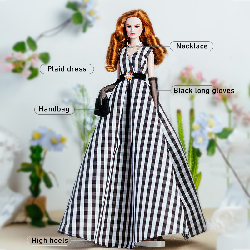 32cm 슈퍼 모델 인형 복장 유럽 패션 빈티지 흑백  - Vintage Fashion Toys 리뷰 및 가격