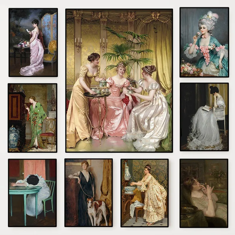 르네상스 여성 초상화 포스터 빈티지 빅토리아풍 여성 캔 - Vintage Fashion Art 리뷰 및 가격
