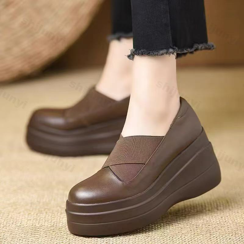 여성용 빈티지 얕은 입구 웨지 힐 단화 2025 가을  - Vintage Fashion In 2025 리뷰 및 가격