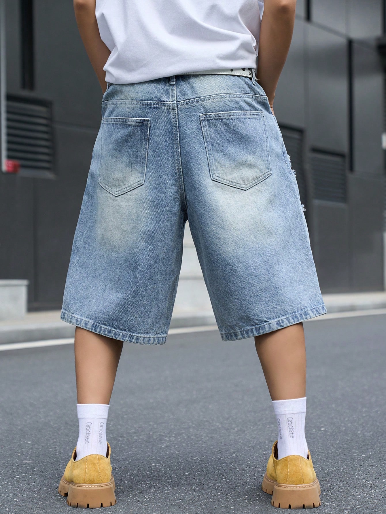 남성용 루즈핏 데님 버뮤다 반바지, 빈티지 디스트레스드 - Vintage Fashion Jeans 리뷰 및 가격